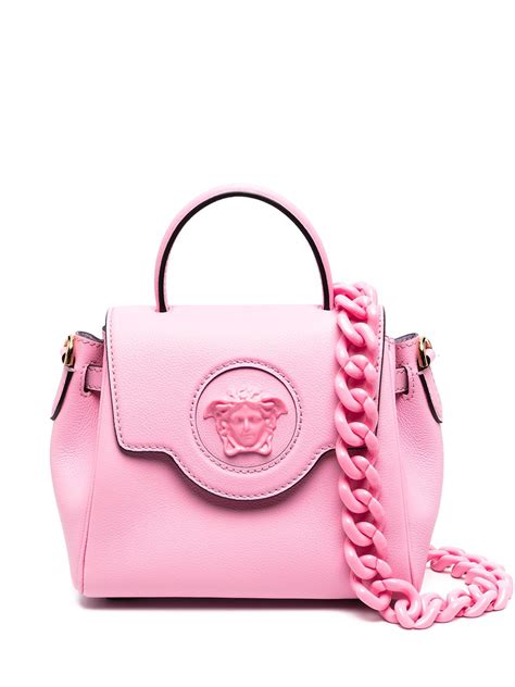 versace pebbled leather satchel pink|versace handbags farfetch.